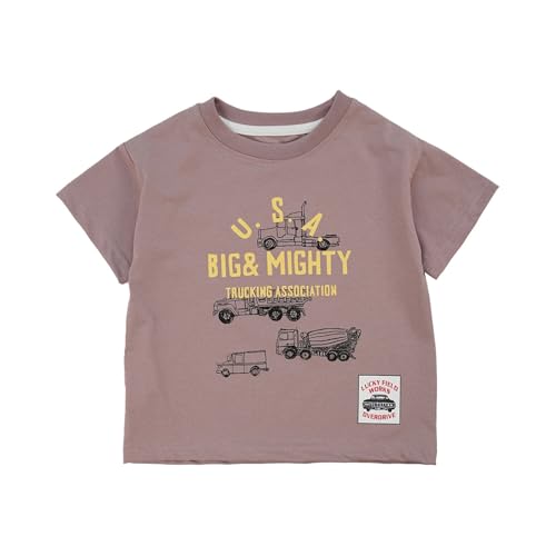 Camisa de Niño Camiseta Manga Corta niño Estampado Coche Logo Divertido Casual Juvenil Primavera Verano Colegio Outdoor (Coffee, 3 4 Years)
