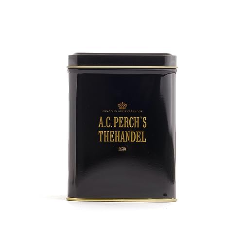 A.C. PERCH'S Caja de té para té suelto, 250 g, color negro, caja de té cuadrada clásica, elegante y práctico almacenamiento para té y bolsitas de té