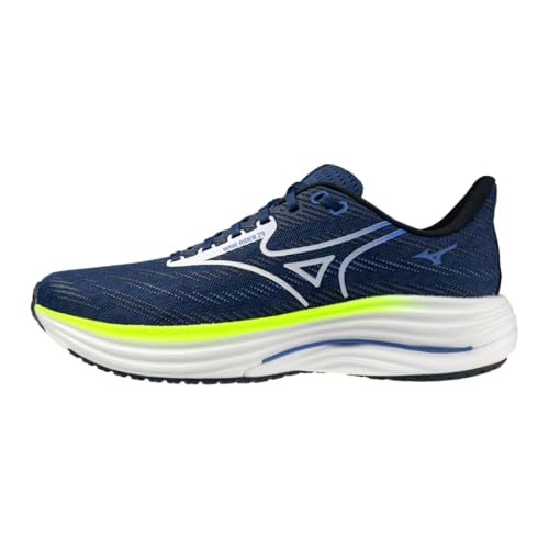 Mizuno Wave Rider 29 - Zapatillas de correr para hombre, color azul estate, blanco, amarillo relámpago, Estate Blue White Lightning Ye, 43 EU