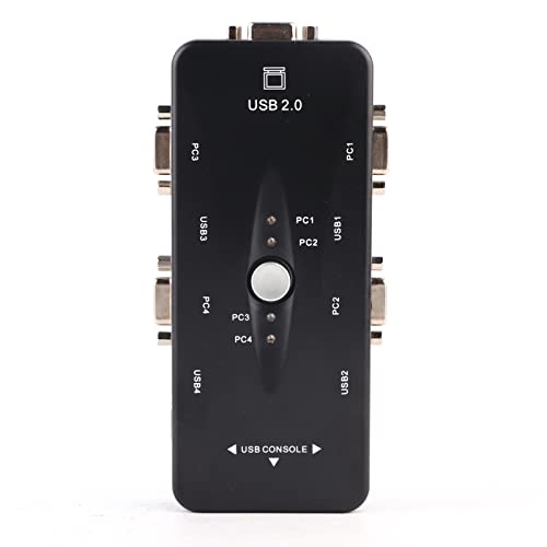 Conmutador KVM USB para ahorrar espacio compartiendo ratón e impresora entre 4 PC 5