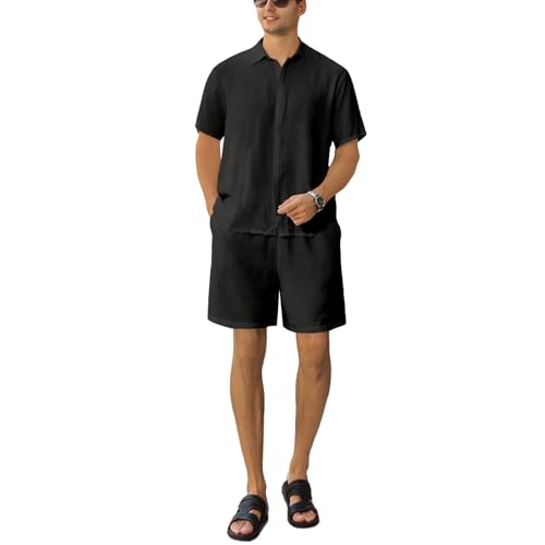 Men's 2 Piece Outfits Summer Beach Short Sleeve Shirts and Shorts Vacation Outfits Shirt and Shorts Sets for Men4
