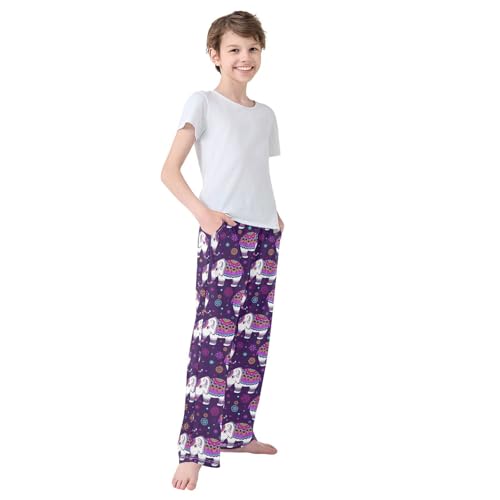Boys' Pants Elephant Ethnic Indian Long Bottoms Jogger Pants Elastic Waist Trousers with Pockets S-XL4