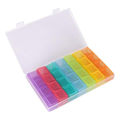 Diamond Embroidery Box Painting Accessory Case Pill Clear Plastic Divider Beads Sequins Earrings Nail Rhinestone Display Storage Compartments Seeds Organizer Holder Container lab Test Boxes,28 Grids Cover