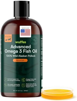 Wuffes Advanced Omega 3 Fish Oil for Dogs, Natural EPA & DHA Fatt...