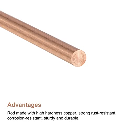 Meccanixity MEA220123EE0149 2,3,4,5,6Mm Diameter 100Mm Length Solid Copper Round Rod Lathe Bar Stock thumb #3