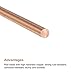 MECCANIXITY 2,3,4,5,6mm Diameter 100mm Length Solid Copper Round Rod Lathe Bar Stock for DIY Craft 5in 1set