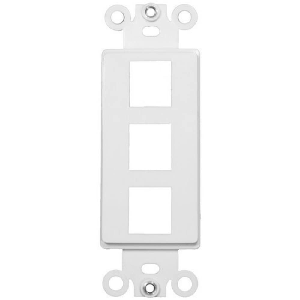 Morris 88116 Decorative DataComm Frame for Keystone Jack and Modular Inserts, 3 Ports, White, 5-Pack