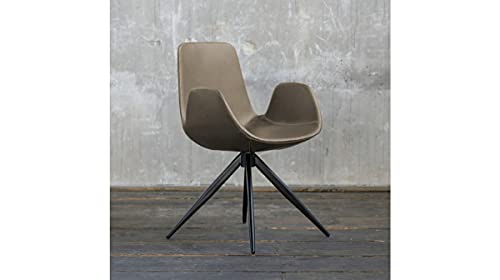 Preisvergleich Produktbild KAWOLA Stuhl QUEN Drehstuhl Esszimmerstuhl Besprechungsstuhl Kunstleder grau