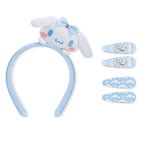 Kawaii Kuromi Kitty Cat Melody Hairband with Hair Pins Cartoon Cinnamoroll Headband Hair Accessories Gift for Girls(FK-Cinnamoroll 2203)