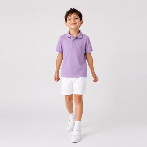 Image of Mud Kingdom Boys Polo Shirt Short Sleeve School Uniform Pique Polo Summer