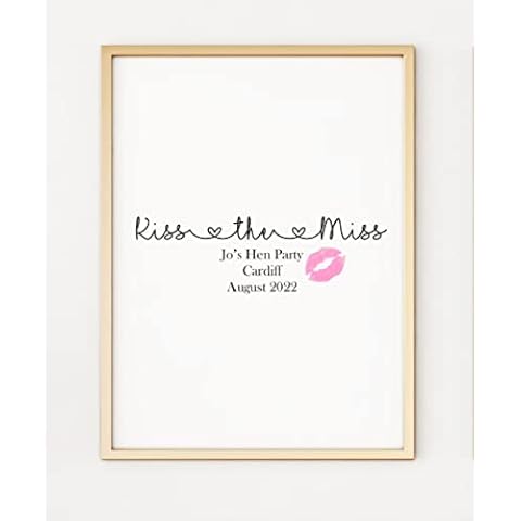 Print Galore Kiss the Miss Goodbye Hen Party A4 Poster PO479 Cover