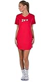 Midnight Maddie Women's Snowflake Nightgown and Socks - Luxury Cotton Sleep Shirt - Comfortable Sleepwear Pajama Top with Matching Socks Already Giftwrapped L Red