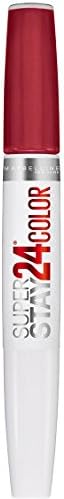 Maybelline New York Super Stay 24, 2-Step Liquid Lipstick Makeup, Long Lasting Highly Pigmented Color with Moisturizing Balm, Keep Up The Flame, Red, 1 Count