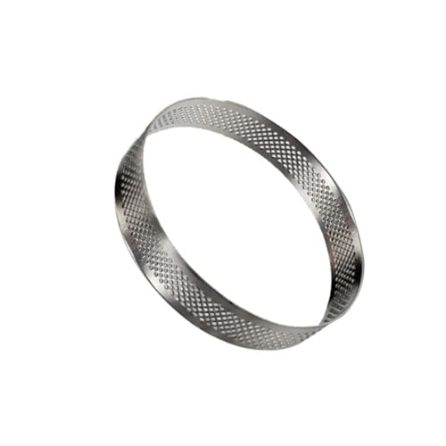 Gadpiparty Molde Redondo para Tartas de Acero Inoxidable Anillo Perforado para Mousse y Quiches Herramienta de Repostería Antiadherente Resistente la Oxidación para Pasteles y Postres