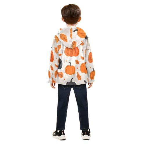 Various Pumpkin Girls Fleece Jacket Girls Fall Jacket Girls Zip Up Hoodie Girls Sherpa Jacket 2-10T4