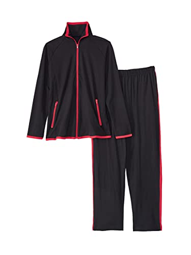 Amerimark Women Striped Sweatsuit Set – Soft 2-Piece Tracksuit Zip-Up Jacket Elastic Waist Pants – Relaxed Athletic Outfit #TOP3