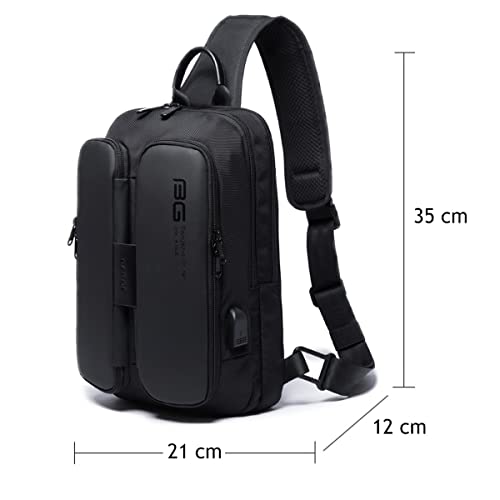 Mini Mochila Masculina Bolsa Transversal de Ombro Impermeável Pequena Pochete Premium com Detalhes e