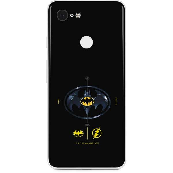 Skinit Decal Phone Skin Compatible with Google Pixel 3 - Officially Licensed Warner Bros The Flash Movie: Batman Multiverse Logos Design