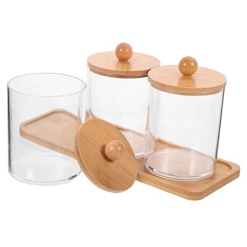 Mikikit 1Juego Almacenamiento Transparentes Organizador De Bolas Bastoncillos y Almohadillas