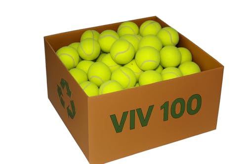 VIV 100 Pack Tennis Balls Bulk, Advanced Practice Pressure Ball Bouncing 53in High Durable; Official Size 2.5 in Pet Dog Balls, Tougher Tennis Ball for Dogs; Bulk Tennis Ball Training Machine, Walkers