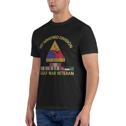 1st Armored Division Gulf War Veteran T-Shirt Soft Short Sleeve Tees Men's Cotton Shirt4