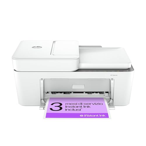 HP DeskJet 4220e 588K43, Stampante Multifunzione a Getto d'Inchiostro A4 a Colori, Fronte e Retro Manuale, 8,5 ppm, Wi-Fi, ADF, Fax da mobile, 3 Mesi di Inchiostro Instant Ink Inclusi, Bianca