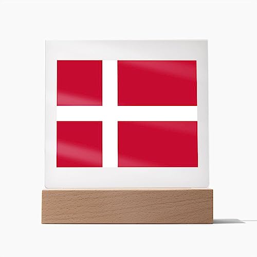 Danish Flag - Square Acrylic Plaque