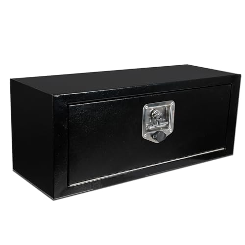 PRUNkuar 27 Inch Underbody Truck Tool Box Heavy Duty Steel Plated Storage Box with T-Handle Lock Waterproof Smooth Surface 27.5