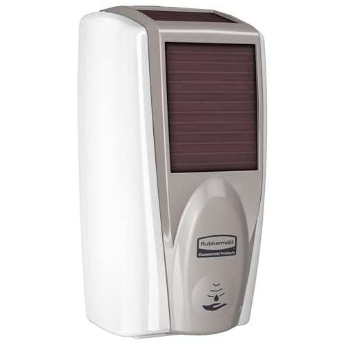 Image of Rubbermaid Commercial Products AutoFoam LumeCel Hand Soap & Sanitizer Dispenser, White /Gray Pearl, Battery Free, Powered by Indoor Light, Touchless, Wall Mount, for Restrooms in Offices