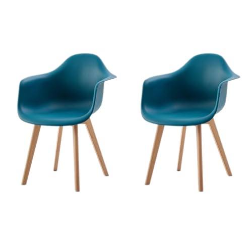 Benyled Pack De 2 Sillón Tower Silla De Comedor Silla Escandinava, Pata Madera De Haya, Estilo Nórdico Azul Lago Benyled Pack De 2 Sillón Tower Silla De Comedor Silla Escandinava, Pata Madera De Haya, Estilo Nórdico Azul Lago