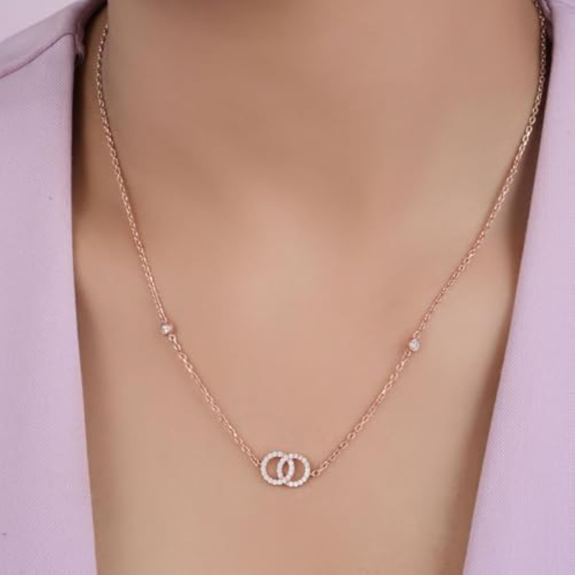 925 Sterling Silver Interlinked Plated Necklace