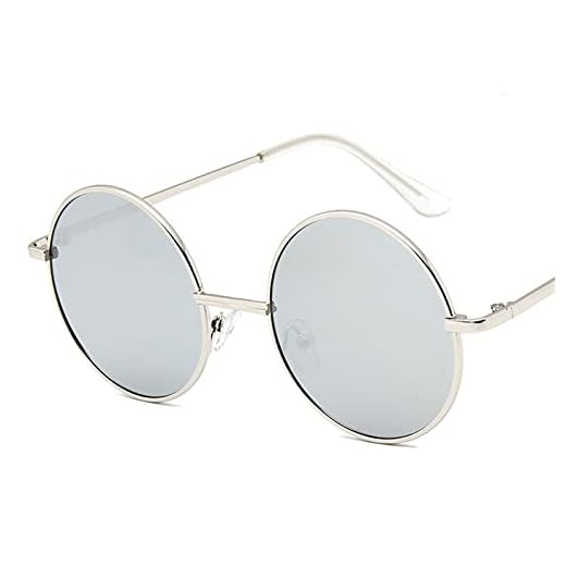 HNGM solglasögon Legering ram solglasögon män retro runda solglasögon för kvinnor hög kvalitet gradient färg för kvinnor (Lenses Color : SilverSilver)