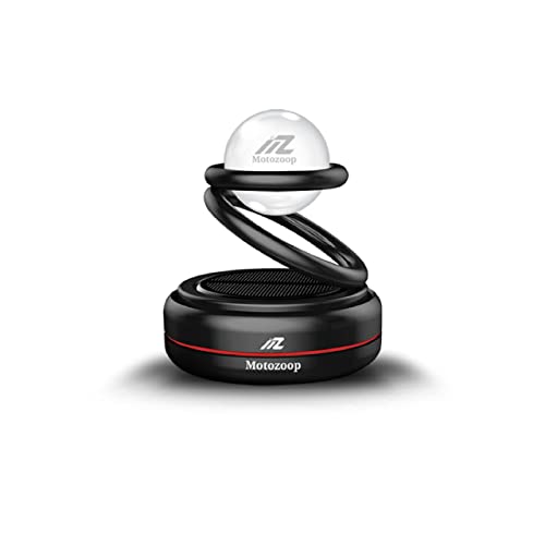 Motozoop® Metal Double Ring Crystal ball car Solar Perfume air freshener car Fragrance car Solar Rotating Perfume Dashboard Accessories car Organic Perfume (Black)