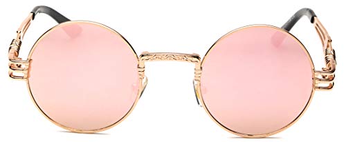 Retro Round Steampunk Sunglasses Metal Frame for Women Men2