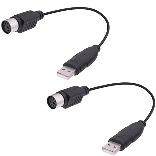 YARCHONN USB to PS/2 Converter Adapter Cable PS2 Female Keyboard Mouse Interface to USB 2.0 Male Adapter Connector Cord for Desktop Laptop-18cm/7in-2Pcs