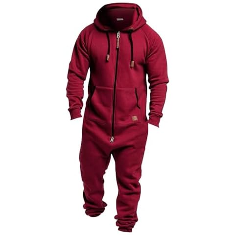 Men's Fleece Lined Hooded Jumpsuit Cover