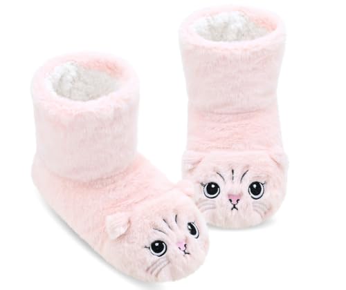 Image of DICUIRD Womens Slipper Socks Comfy&Warm Animal Non-Skid Bedroom Slipper Booties