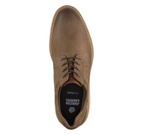 Johnston & Murphy Men's Ralston Plain Toe Lace-Up Oxford Shoe, Brown Oiled Full Grain, 10 M2