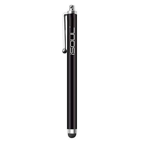 ISOUL Stylus Touch Pen, [5 PACK] Styli Capacitive Touchscreen Pen Steel Stylus For iPhone, iPad Mini, Pro, Galaxy, Note, Tab, Nexus, Nokia, Blackberry, OnePlus, Tablets and More (Black)