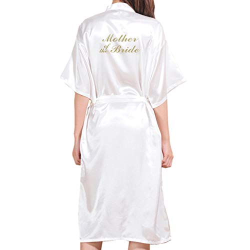 Yying Boda Madre Novia Bata Albornoz Kimono Bata Bata Nocturna Bata de Baño Bata de Moda para Mujer