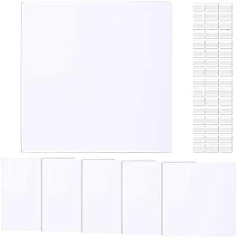 Sosation 6 Pcs Square Plastic Flat Blank Plate Wall Hole Cover Ceiling Cover Plate, Circle Electrical Box Cover with 48 Pcs Double Faced Adhesive Tape for Ceilings or Wall (12 Inch) Cover