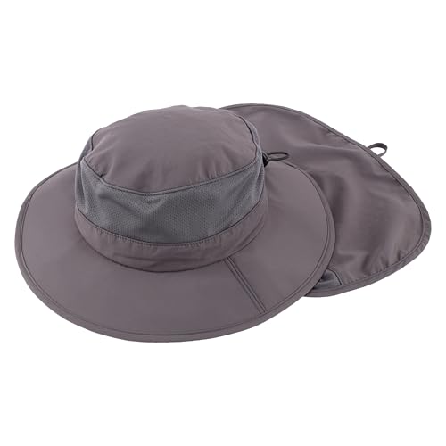 Image of Home Prefer UPF50+ Kids Girls Boys Sun Hat Wide Brim Fishing Hat with Neck Flap Adventure Beach Safari Sun Protection Cap