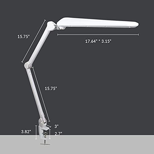 Neatfi Elite Hd Xl Task Lamp With Clamp, 90Pcs Smd Led, 6000–7000K, Super Bright Desk Lamp, Eye-Caring, Non-Polar Dimming (17 Inches, White) #TOP5