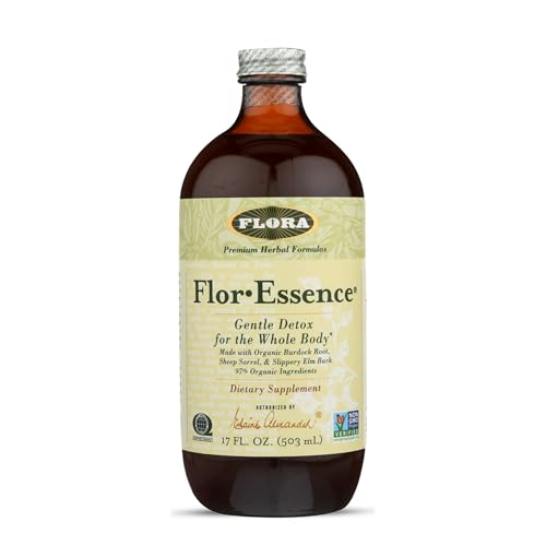 Flora Health Flor-Essence Liquid Tea Blend - Ancient 8-Herb Formula - Natural Full Body Cleanse & Detox - Organic Ingredients - Pure Vegan Formula - Burdock Root, Sorrel, Slippery Elm, Kelp - 500mL