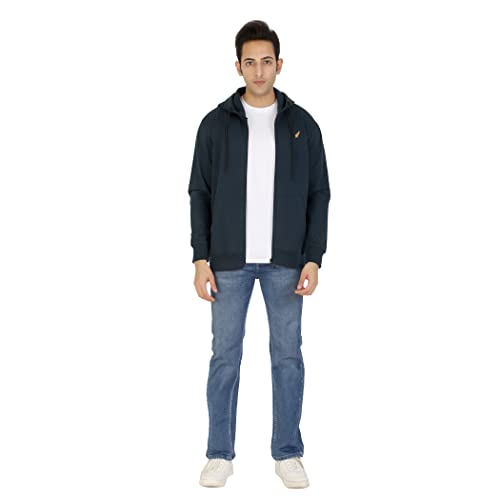 Image of D-GREEN Sweatshirt for Men Stylish Hoodie with Zipper and Full Sleeves Winter Wear