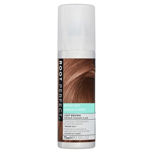 Root Perfect Root Touch Up Spray, Grey Concealer, Light Brown, 75ml