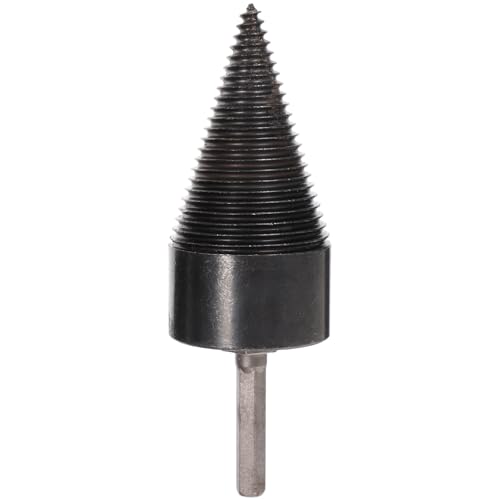 DECHOUS Broca para Partir Leña de Acero 50 MM Vástago Hexagonal Herramienta para Carpintería y Campo Broca Cónica para Astilladora Compatible Taladros Eléctricos