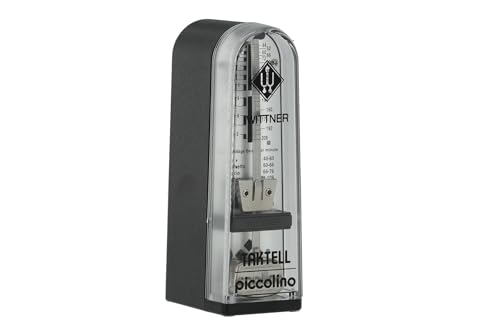 Wittner Métronome Taktell Piccolino Série 890 - Boîtier en plastique - Sans cloche - Noir - Mécanique à remonter - Pas de piles nécessaires - Fabriqué en Allemagne