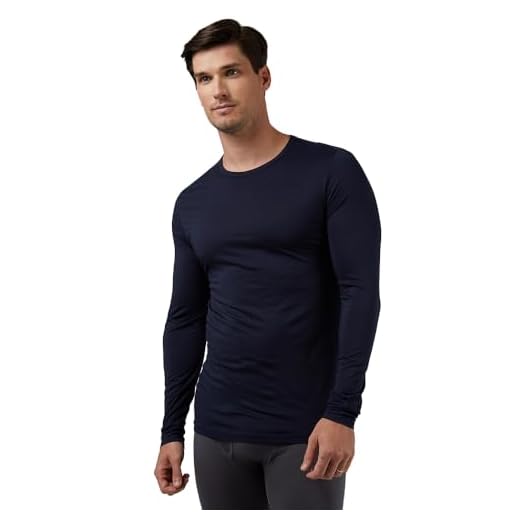 Camiseta masculina leve 32 Degrees Heat com camada base | modelagem | manga comprida | elasticidade em 4 direções | Térmica, Stormy Night, M