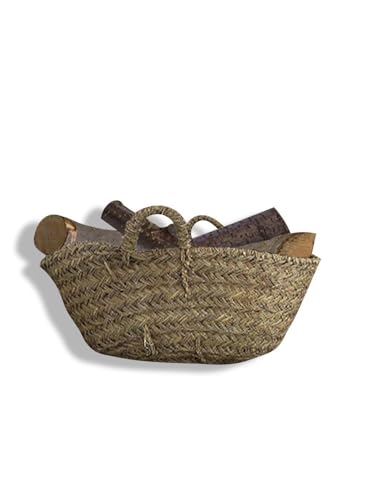 Miniatura 4 de Jardin202 - Capazo De Esparto Con Asas Decorativo Capazo Fibra Natural Sostenible Cesto Para Leña 66 X 49 X 33 Cm -